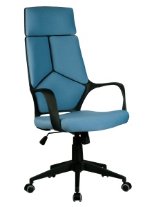 Кресло RCH 8989 черный пластик, синяя ткань (1)