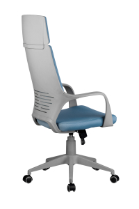Кресло RCH 8989 серый пластик, синяя ткань (4)