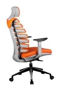 Кресло RCH Shark серый пластик, ткань оранжевая (4)